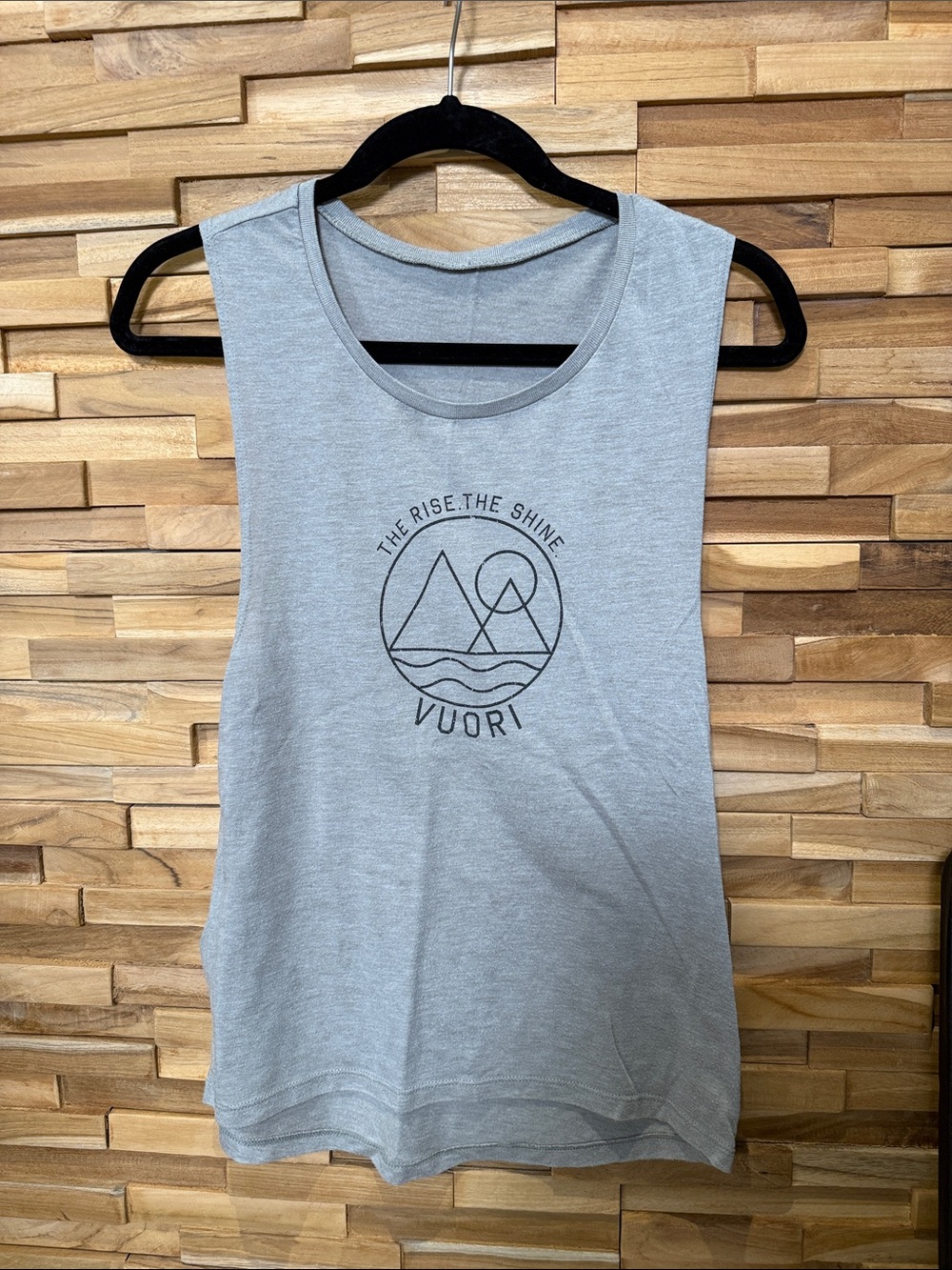 Vuori Light Gray Graphic Muscle Tank Top